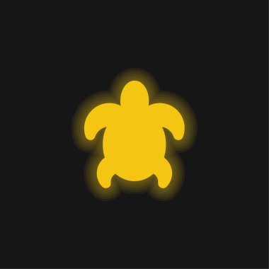 Büyük Kaplumbağa sarı parlak neon simgesi