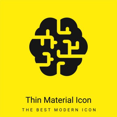 Brain minimal bright yellow material icon clipart