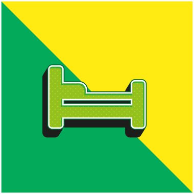 Yatak Yeşil ve Sarı Modern 3D vektör simgesi logosu
