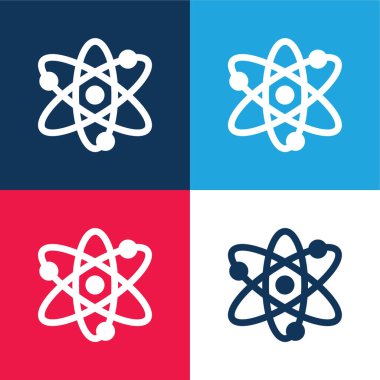 Atom mavi ve kırmızı dört renk en küçük simge kümesi