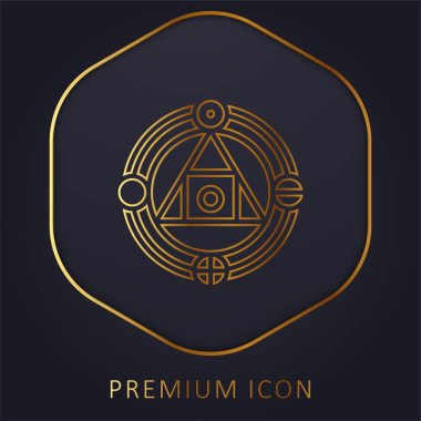 Alchemy golden line premium logo or icon clipart