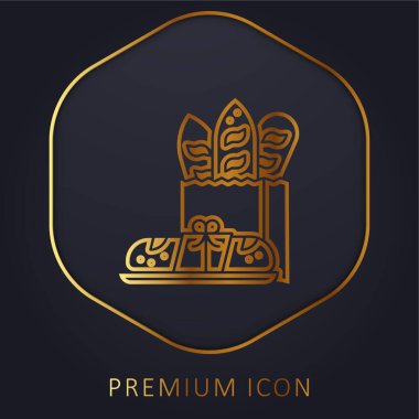 Baget altın çizgisi prim logosu veya simgesi