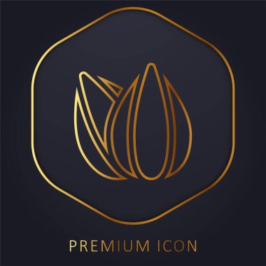 Almond golden line premium logo or icon clipart