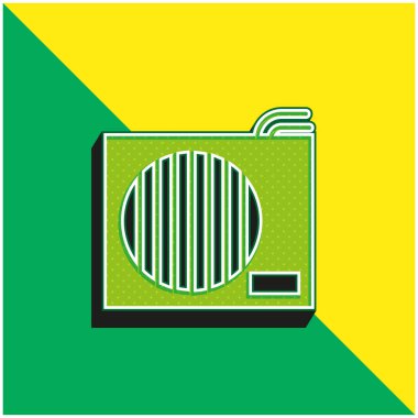 Klima Yeşil ve Sarı Modern 3D vektör simgesi logosu