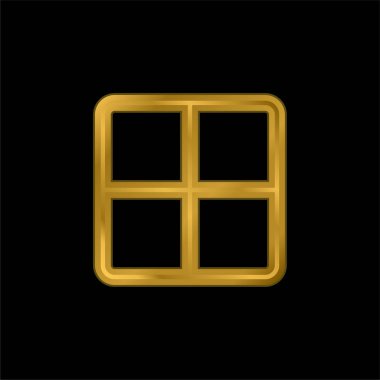 Tüm altın kaplamalı metalik simge veya logo vektörü