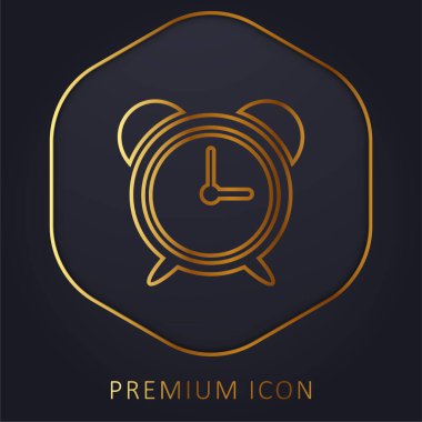 Büyük Alarm Saati altın çizgi prim logosu veya simgesi