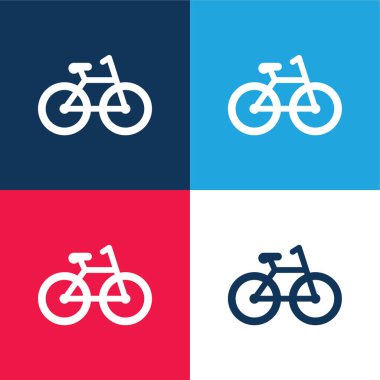 Bisiklet mavi ve kırmızı dört renk en az simge kümesi