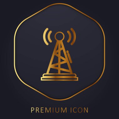 Antenna golden line premium logo or icon clipart