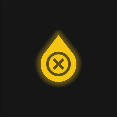 Blood yellow glowing neon icon clipart
