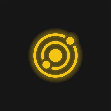Astronomi sarı parlak neon simgesi