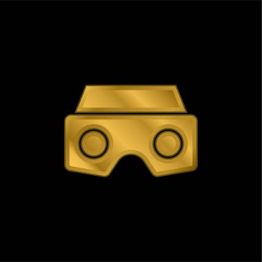 Ar Glasses gold plated metalic icon or logo vector clipart