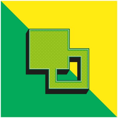 Arkaplan Yeşil ve Sarı modern 3D vektör simgesi logosu