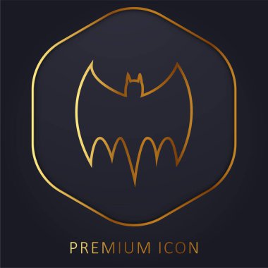 Bat Black Silhouette altın çizgili logo ya da simge