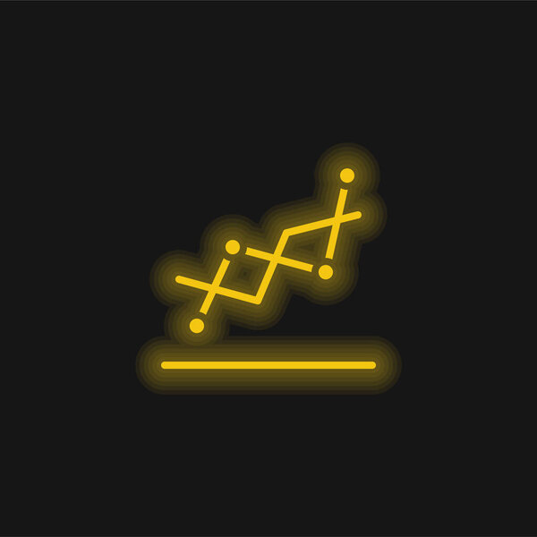 Analytics yellow glowing neon icon