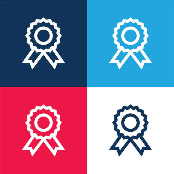 Badge blue and red four color minimal icon set