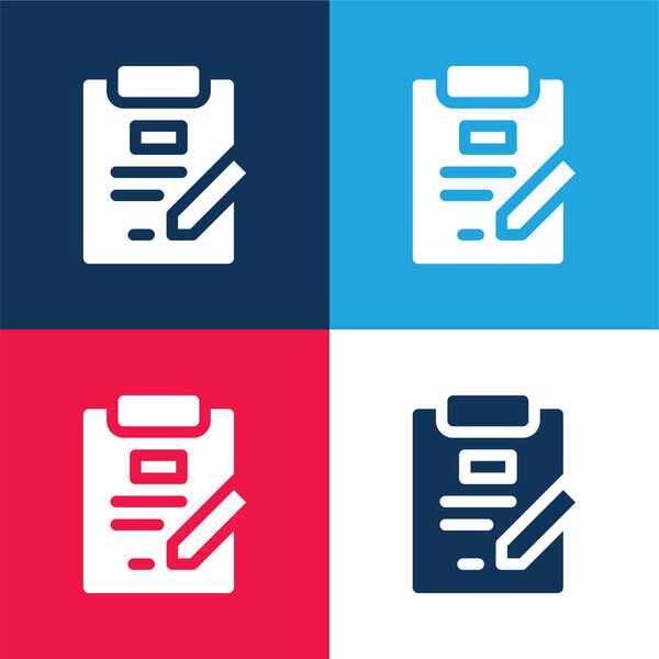 Договор синий и красный четыре цвета минимальный набор значков