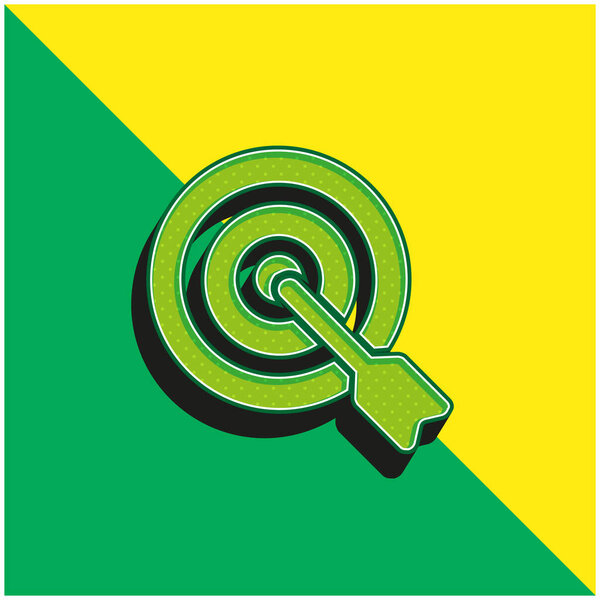 Arrow On Target Green and yellow modern 3d vector icon logo