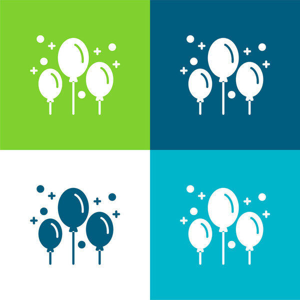 Воздушные шары Плоские четыре цвета минимальный набор значков