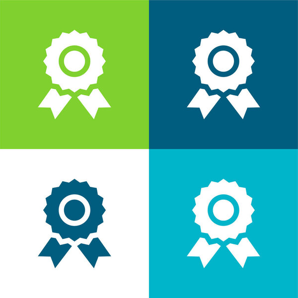 Badge Flat four color minimal icon set