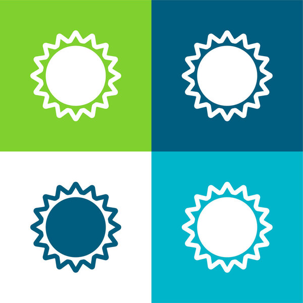 Annular Eclipse Flat four color minimal icon set