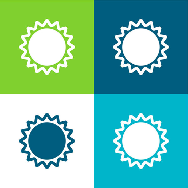 Annular Eclipse Flat four color minimal icon set