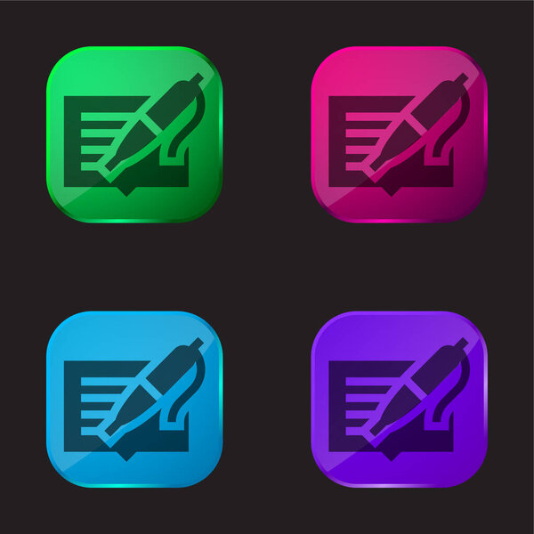 Blog four color glass button