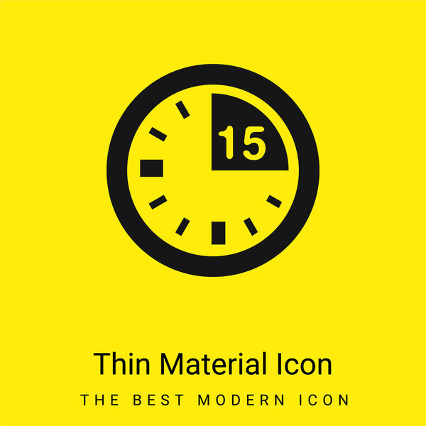 15 Minute Mark On Clock minimal bright yellow material icon