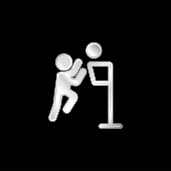 Basketball Champion silver plated metallic icon