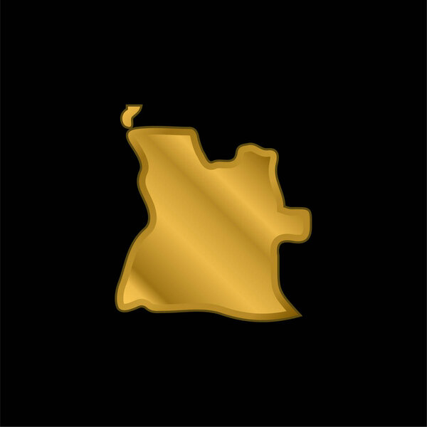 Angola gold plated metalic icon or logo vector