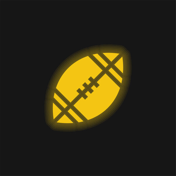 American Football yellow glowing neon icon