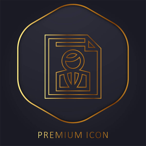 Ballot golden line premium logo or icon
