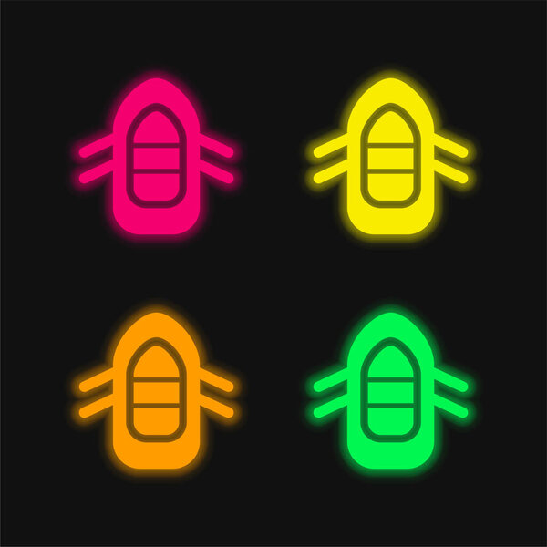 Четырехцветная неоновая векторная иконка