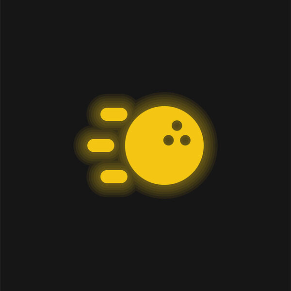 Bowling yellow glowing neon icon