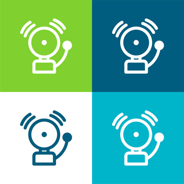 Alarm Flat four color minimal icon set