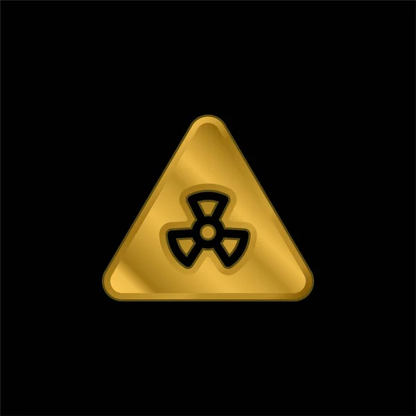 stock vector Biohazard gold plated metalic icon or logo vector