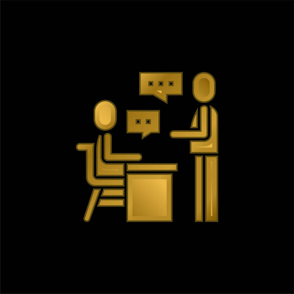 Assigment gold plated metalic icon or logo vector