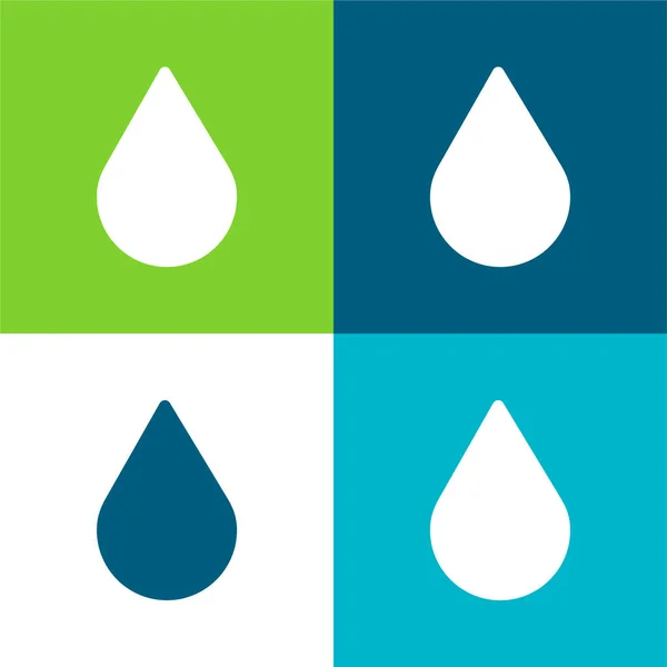 Blood Drop Flat Four Color Minimal Icon Set — ストックベクタ