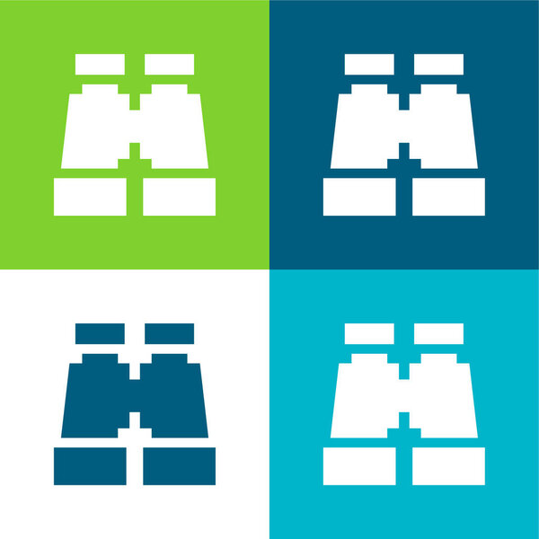 Бинокль Плоские четыре цвета минимальный набор значков