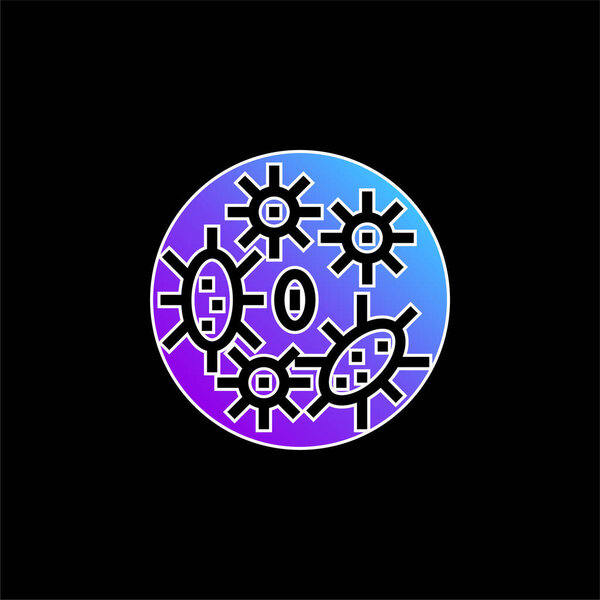 Значок синего градиента бактерий