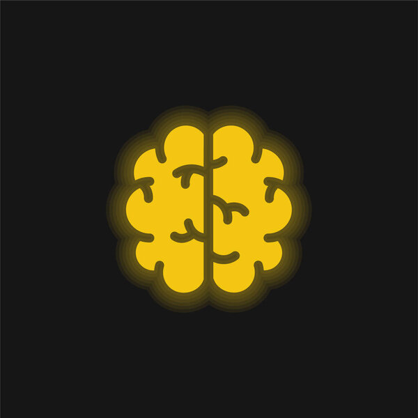 Желтый светящийся неоновый значок