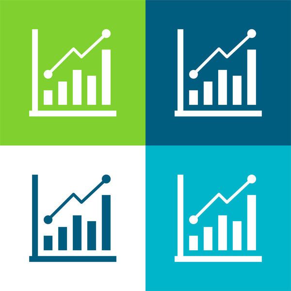 Плоский четырехцветный минимальный набор иконок