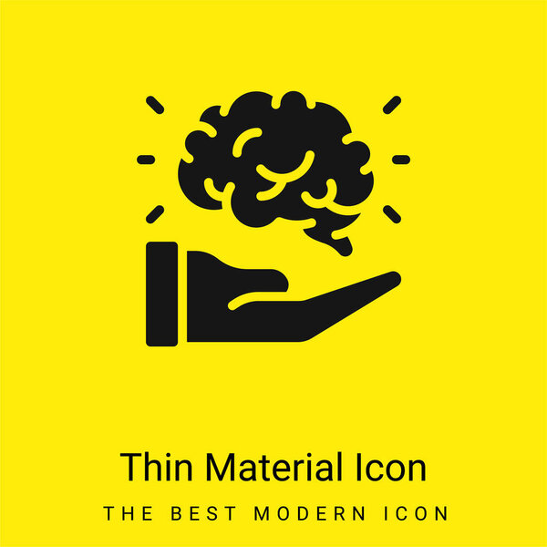 Brain minimal bright yellow material icon
