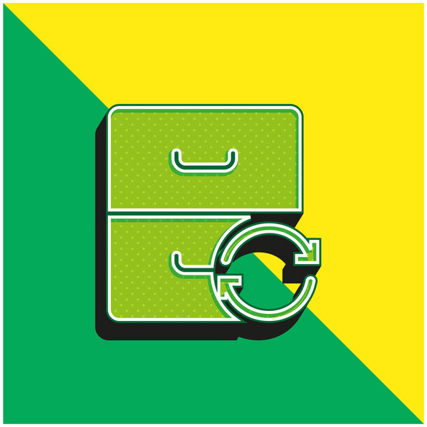 Архив Зеленый и желтый современный 3D логотип векторной иконки