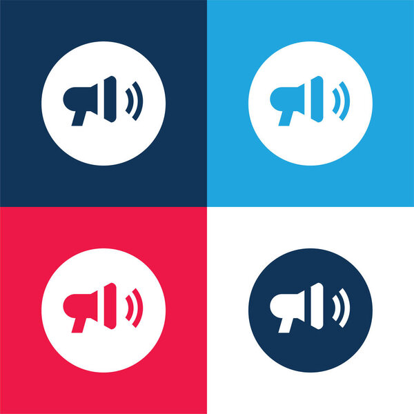 Announcement blue and red four color minimal icon set