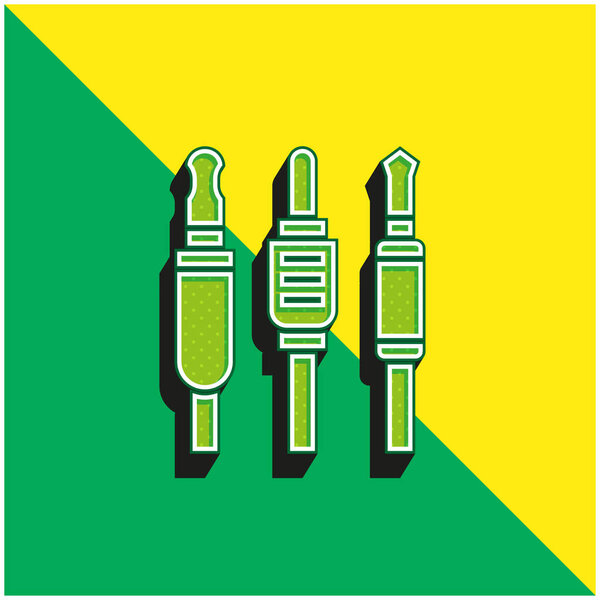 Audio Jack Green and yellow modern 3d vector icon logo