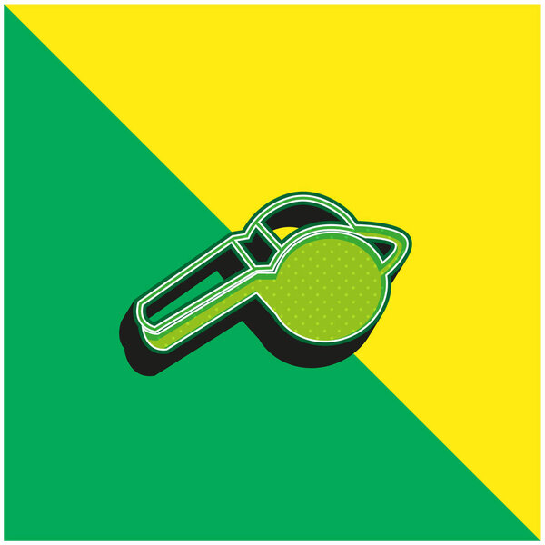 черный и белый вариант свистка зеленый и желтый современный 3D логотип векторной иконки