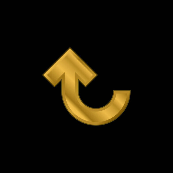 Позолоченная икона или вектор логотипа со стрелкой
