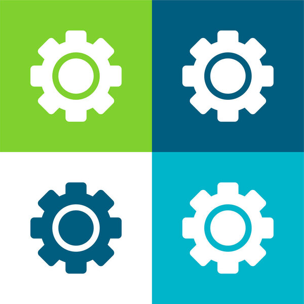 Big Gear Flat four color minimal icon set