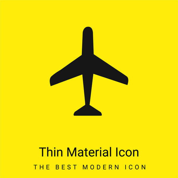 Airplane minimal bright yellow material icon