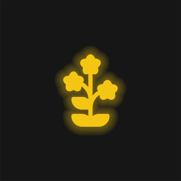 Alpine Forget Me Not yellow glowing neon icon